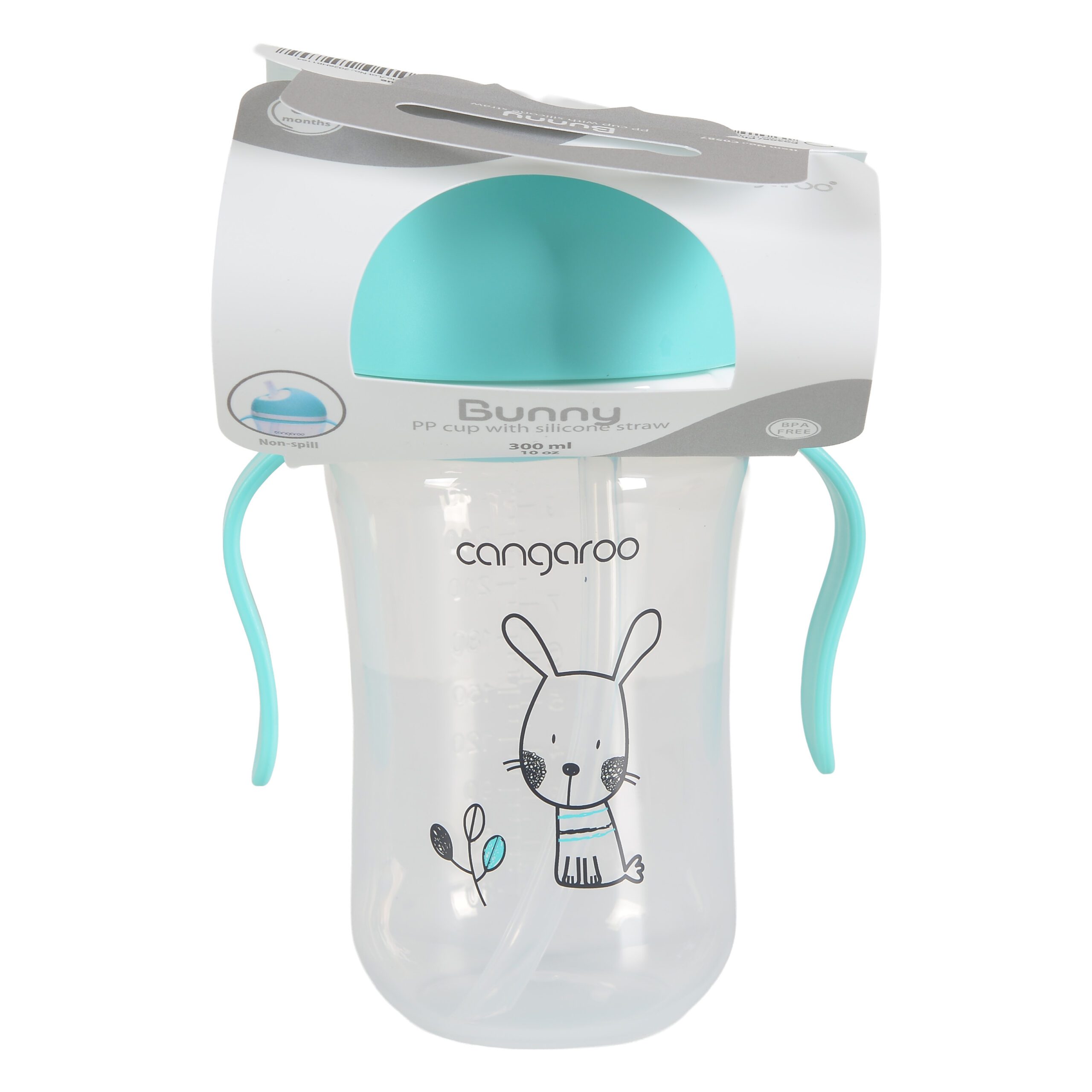 Чаша със силиконова сламка 300ML Bunny C0587 син - Image 3