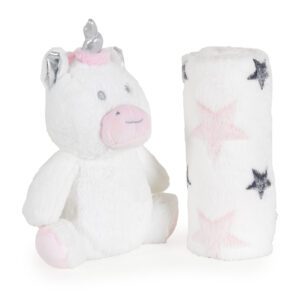 Бебешко одеяло 90/75 cm с играчка Unicorn Stars